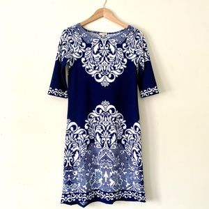 Haani Blue and White Paisley Print Dress